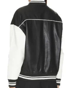 Women’s Genevieve Black and White Leather Varsity Jacket