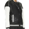 Women’s Genevieve Black and White Leather Varsity Jacket