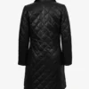 Women's Glen Black Quilted Real Leather Car Coat