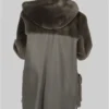 Women's Jenny Olive Green Shearling Leather Jacket