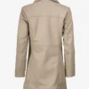 Women's Kandis Beige Real Leather Car Coat