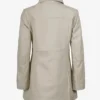 Women's Kandis Off White Real Leather Car Coat