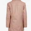 Women's Kandis Pink Real Leather Car Coat