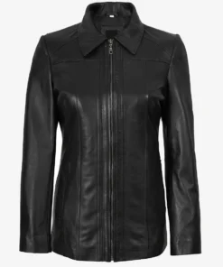 Women's Marsha Leather Black Car Coat
