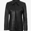 Women's Marsha Leather Black Car Coat