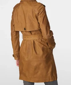 Women's Mary Long Tan Brown Single Breasted Trench