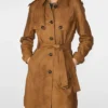 Women's Mary Long Tan Brown Single Breasted Trench