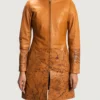 Women's Sandy Tan Dye Leather Coat