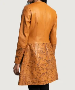 Women's Sandy Tan Dye Leather Coat