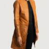 Women's Sandy Tan Dye Leather Coat