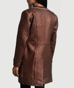 Women's Trudy Lane Quilted Maroon Leather Coat