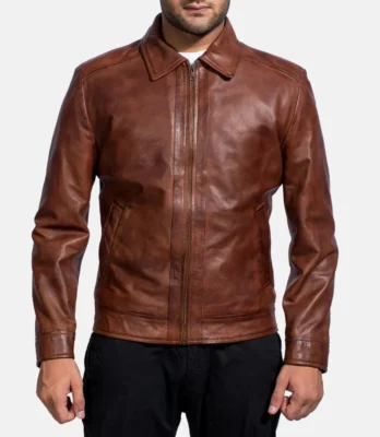 Men's Inferno Brown Leather Jacket