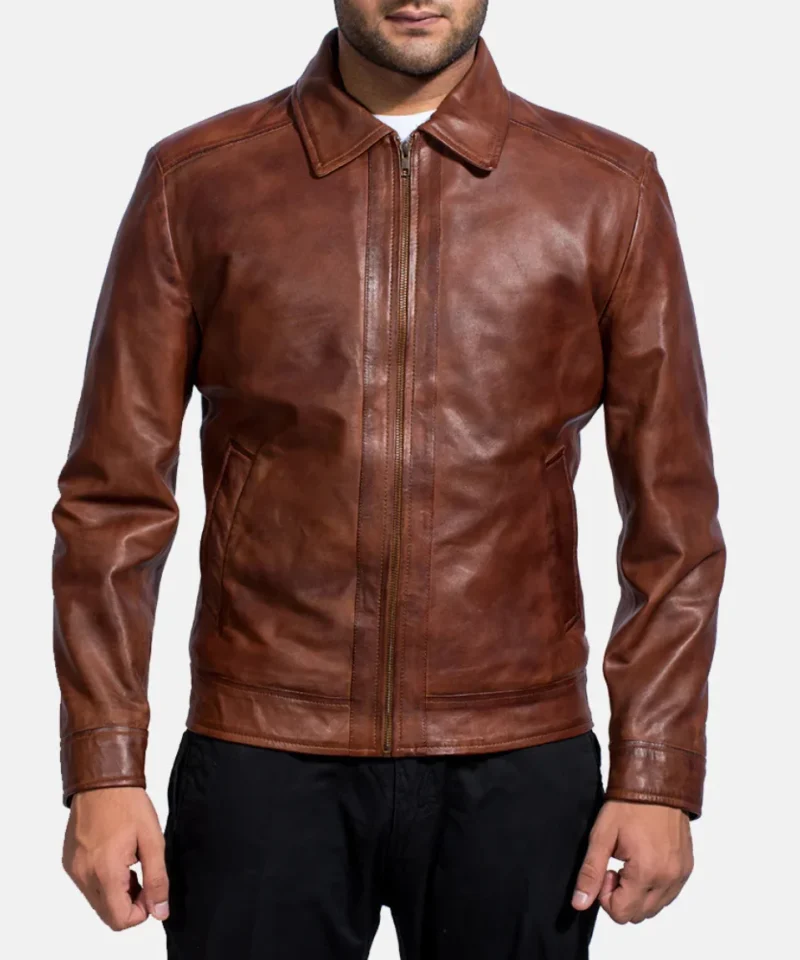 Men's Inferno Brown Leather Jacket