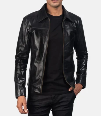 Men's Mystical Black Biker Leather Jacket