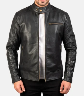 Men's Dean Black Biker Leather Jacket