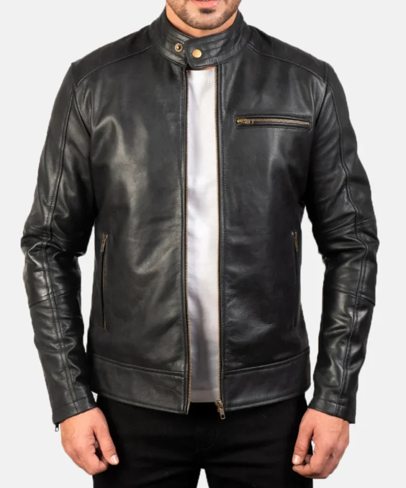 Men's Dean Black Biker Leather Jacket