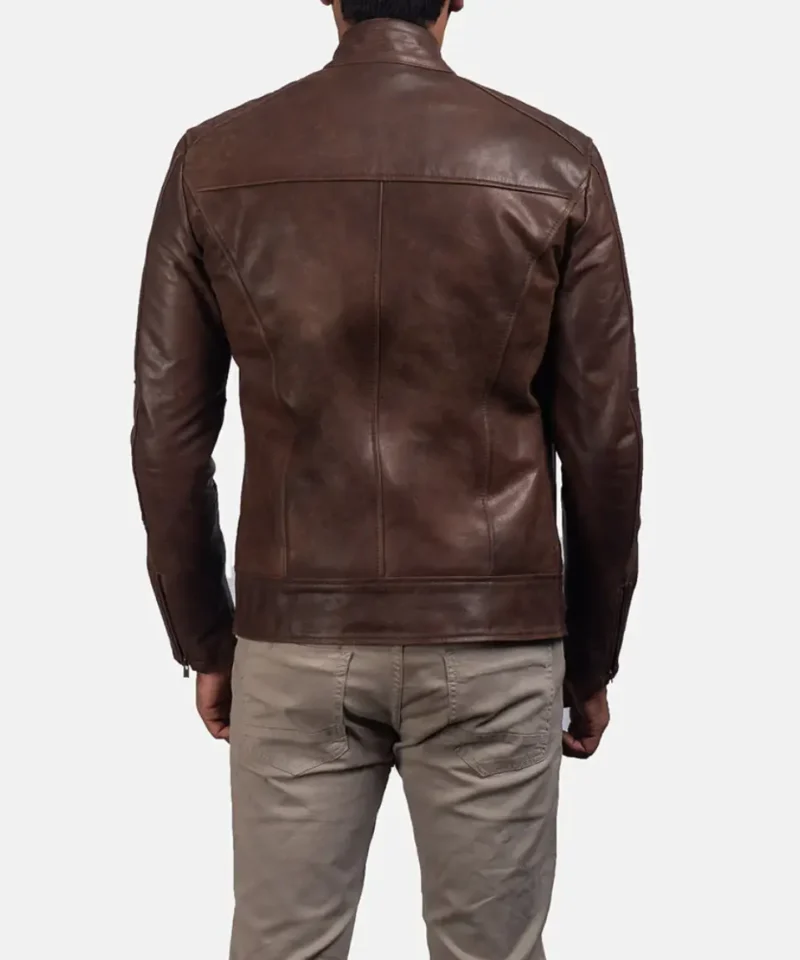 Men's Dean Brown Biker Leather Jacket
