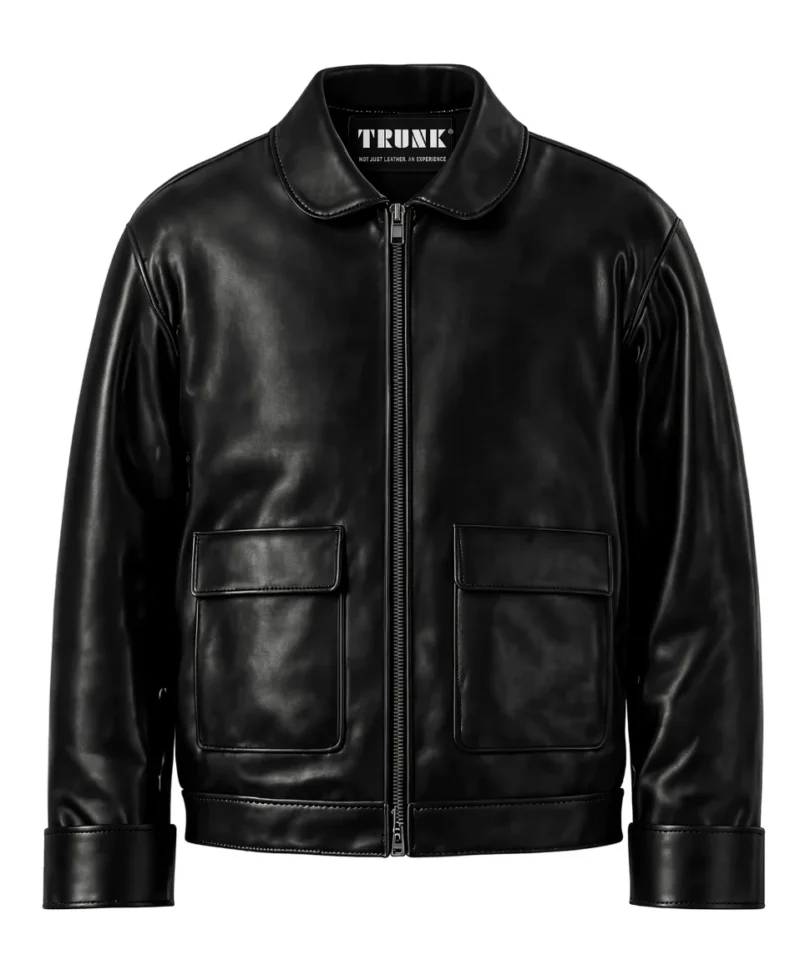 Men's Black Lambskin Relaxed Flight Leather Jacket