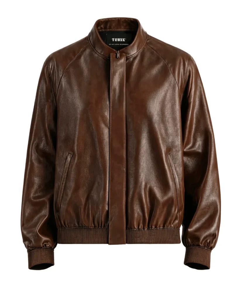 Men's Brown Lambskin Soft Blouson Leather Jacket