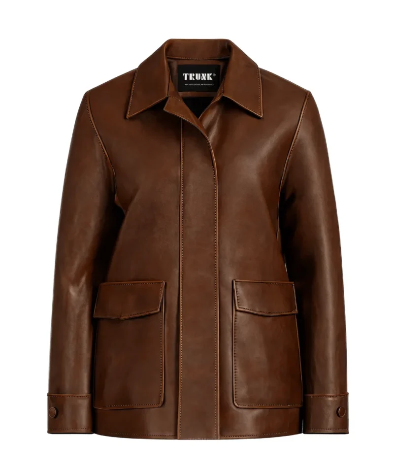 Women's Brown Lambskin Field Leather Jacket